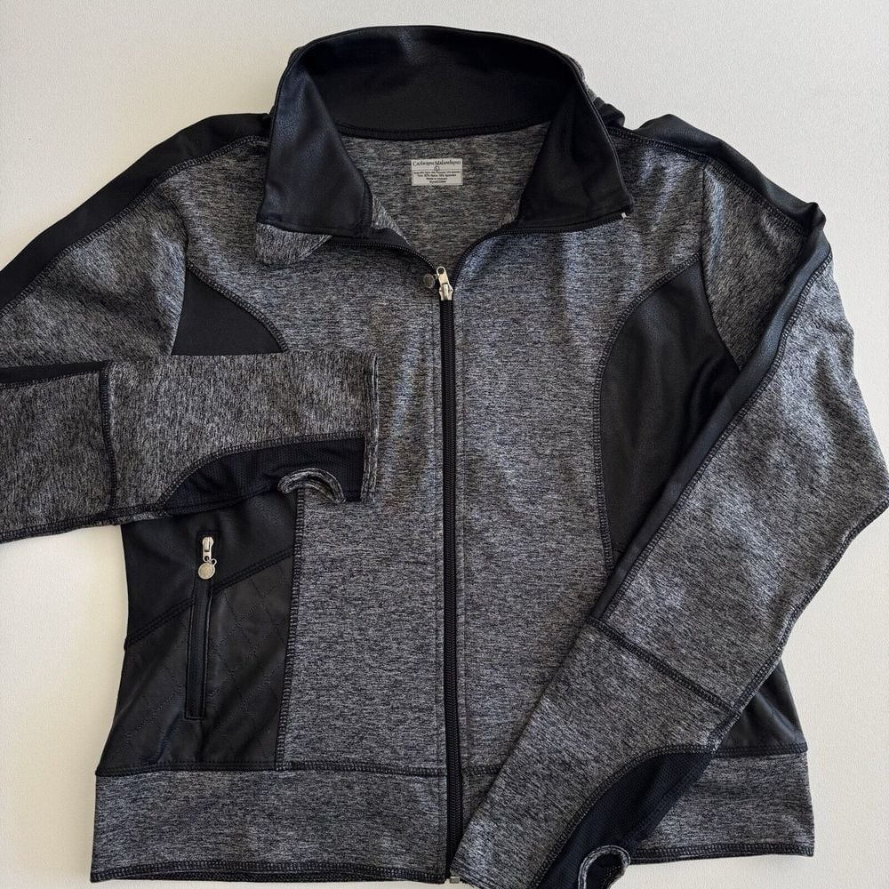 Catherine Malandrino Athletic Running jacket SZ L black & gray - Picture 2 of 12